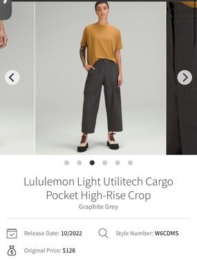 Lululemon light utilitech cargo pocket high rise crop